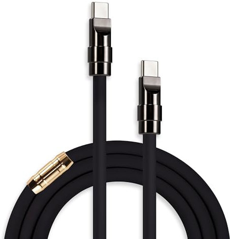 chubbycable Black Chubby - Special Black Samurai Edition Silicone USB C Cable Durable 240W Fast Charging Cable Phones Tablets Power Bank Charger Cord, Type C to Type C, 6.6FT