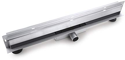 VBChome Wand-Linearablauf 80 cm Wandablauf Duschrinne Selbstreinigender Siphon mit Geruchsstop Ablaufrinne für Badezimmer Duschablauf Komplettset