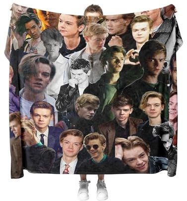 kiaear Thomas Brodie Sangster Fotocollage, Überwurfdecke für Damen, Herren, Mädchen, Jungen, Couch, Sofa, Bett, Dekoration