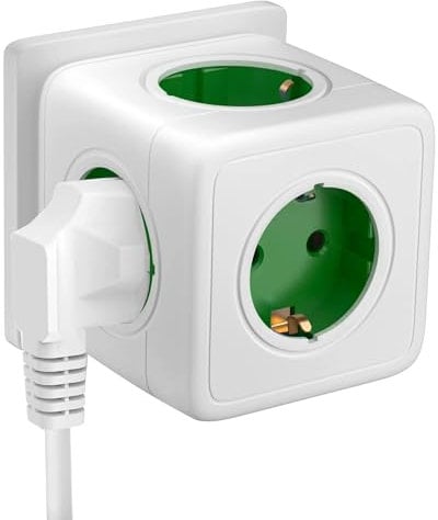 Cubo Enchufe Regleta múltiples Mehrfachsteckdose mit Regleta múltiples 5 EN-1 Cubo Enchufe,Ladron Enchufes 3680w, Power Cube Enchufe Múltiples para Oficina, Cocina y Habitación