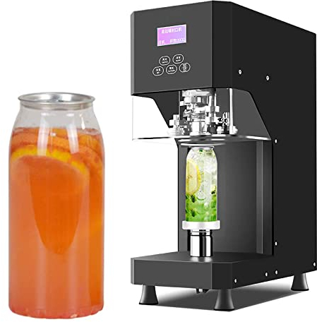 Can Sealing Machine 370W Full Automatic Can Seamer Can Sealer with LCD Panel, Tin Can Sealer Bottle Can Capping Customed Caliber Height Adjustable, for All Material Cans