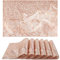 fanquare 6-teilig PVC Platzset in Rosegold mit Blätter-Design, 45x30cm, ideal zum Schutz Ihrer Tabelle vor Kratzern und Flecken