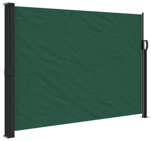 vidaXL Seitenmarkise, Sichtschutz Ausziehbar, Windschutz Sonnenschutz für Garten Balkon Terrasse, Seitenrollo Seitenwandmarkise, Dunkelgrün 140x500cm