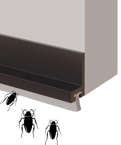 Guarnizione a spazzola, spazzola a strisce, zanzariera per porta, fermaporta, guarnizione in alluminio con spazzola, guarnizione per porte del garage, porte dell'armadio, finestre (nero, 30 mm)