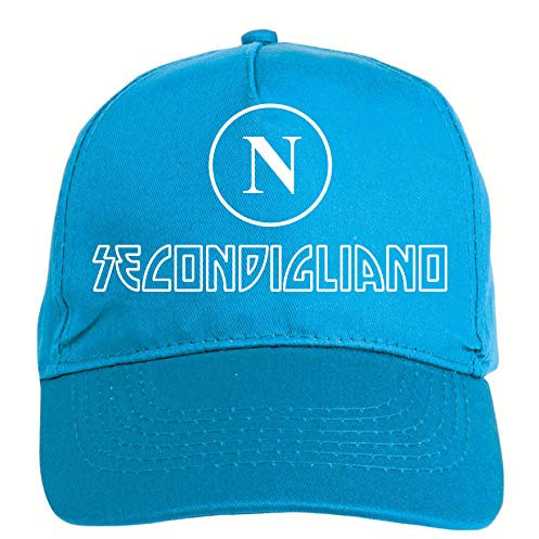 Generico Secondigliano Viertel Napoli Cap mit Klettverschluss, sportlich, aus Polyester, 5 Paneele mit Slogan, Weiß, One size