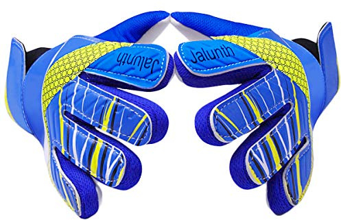 Jalunth Guantes de Portero Futbol - Niño Niñas Adolescentes Joven Junior Guantes Portero Entrenamiento Guantes Futbol con Protección Palma de Látex Antideslizante y Dorso de Mano de PU Suave