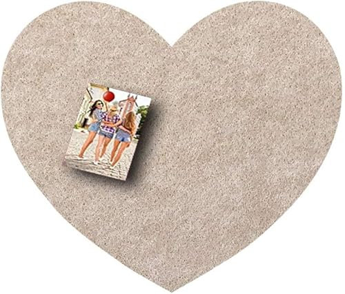 NHJSDLLMNZ Tablón de anuncios para dormitorios, Tablón de anuncios con fotos y recuerdos de tela for hotel, tablero de fieltro con forma de corazón, tablero de anuncios, color rojo(Dark Camel)