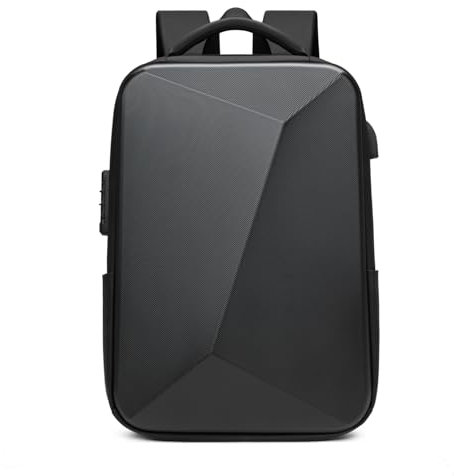 POLYPACK Sac à dos professionnel pour ordinateur portable, sac à dos étanche pour ordinateur portable de 17 pouces, sac à dos de voyage, coque ABS, bagage cabine, sac à dos antivol amélioré TSA