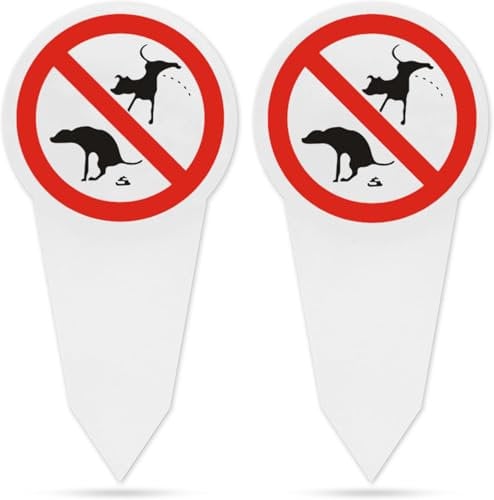 2st XXL Steckschild kein Hundeklo 30x15cm 2,7mm starkes PVC Schild Hinweisschild Verbot schild hunde kacken verboten, Wetterfest mit Erdspieß