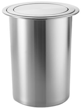 SHENGMIAOHE Acciaio Inossidabile Costruito In Biddella Spazzatura Con Coperchio Per Il Piano Di Lavoro Della Cucina 12L Capacità Incorporata Design Flap Cover Cestino Della Spazzatura Cestino Di Carta