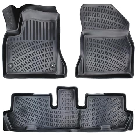 Rizline Passgenau 3D Fussmatten Auto Kompatibel mit Citroën C4 Grand Picasso 2013-2022 Passgenau Gummimatten Auto Zubehör 1. und 2. Reihe TPE Allwetter Geruchlos rutschfest Vorne & Hinten