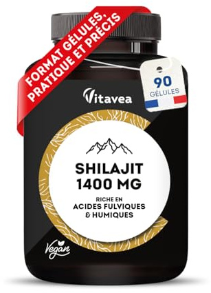 Mumijo Shilajit Kapseln - Hochdosiert 1400mg pro Tagesdosis - 90 Kapseln | Reich an 50% Fulvinsäure & 12% Huminsäure - 90 Kapseln - Vegan, Laborgeprüft, ohne unerwünschte Zusätze - Vitavea