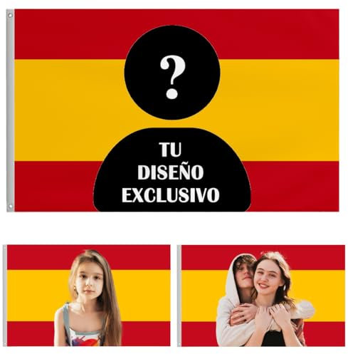 ORVEAURA bandera españa personalizada 3x5ft(90x150cm)cartel personalizado Diseña tu imagen, tapiz divertido, póster decorativo para clubes, conciertos, bares, dormitorios universitarios, salas de esta