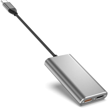 KIHENG USB C auf AR Brillenadapter für Switch 2, Power to AR Brille während des Ladevorgangs für Steam Deck, ROG Ally, Switch, iPhone 17 oder Android Phone, kompatibel 100W Schnellladung und 1080P