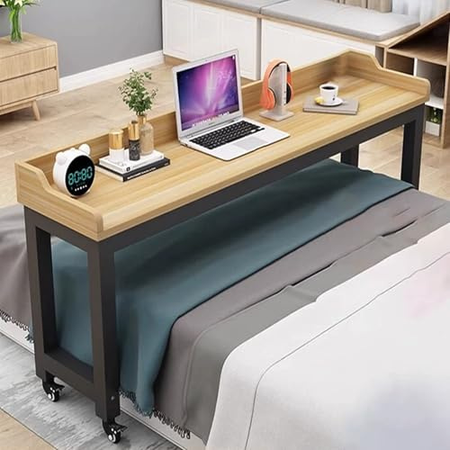 DSEWTEZXI Mobile Schlafzimmer betttisch auf Rollen, laptoptisch Tisch mit Schallwand, pflegebett beistelltisch mit Rollen, modern Arbeit Desk, für Zuhause und Krankenhaus.