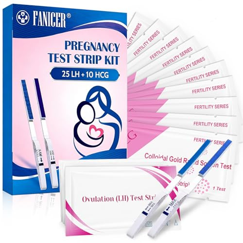 25 Ovulationstest+10 Schwangerschaftstest,Kinderwunsch Ovulationstest Kit,Fruchtbarkeitstest für Frauen Eisprung 25 mIU/ml,Ovulationstests für Eisprung bei Kinderwunsch,Schnelle und Genaue Ergebnisse