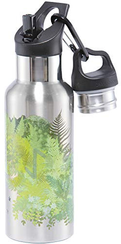 Carl Oscar schwedische Design doppelwandige Thermosflasche - Isolierflasche hält mehrere Stunden warm oder kalt. 0,5 Liter. Kommt mit 2 Kappen, eine mit Strohhalm. grün