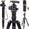 Lens-Aid Profi Carbon Stativ mit Kugelkopf: Leichtes und kompaktes Kamera-Reisestativ, Dreibein Fotostativ, Einbeinstativ, Makrostativ Kohlefaser