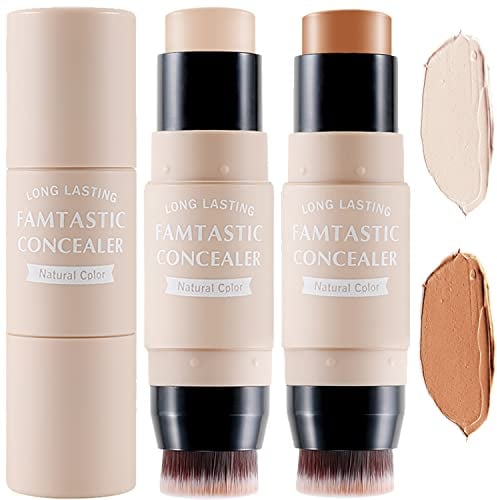 Erinde Konturenstift mit Pinsel, Textmarker, Bronzer Stift, Gesicht hellt Schattierungen Bleistift, Highlighting Shade, Highlight Shaping Stick, wasserdicht, Longwear Make-up (#03+# 04)'