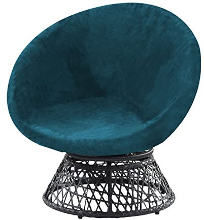 JHLD Housses de Chaise de Soucoupe Velours, Extensible Housse de Chaise de Soucoupe Ronde 1 pièce Doux Housses de Chaise de Lune avec Bas élastique pour Chiens Chats -Sarcelle-Moyen