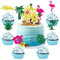 25 Flamingo Tortendeko Geburtstag Happy Birthday Cake Toppers Kuchen Deko Hawaii Deko Aloha Cupcake Kuchen Tortenaufleger für Mädchen Jungen Kinder Sommer Party Dekoration