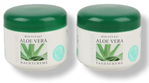 2x 125ml Original ALOE VERA Gesichtscreme Tagescreme und Nachtereme Set, Gesichtspflege Creme, Hautcreme, Gesichtscreme Set für Gesicht