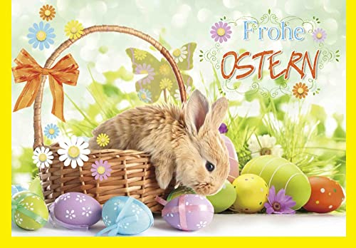Eurofuchs24 Premium Grußkarte 3D Hologrammkarte Wackelkarte Osterkarte Ostern inklusive farbigem Umschlag (5 Stück)