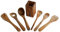 HORREA CAELIA 7-TEILIGES KOCHLÖFFEL-SET – handgefertigt aus Olivenholz – Pfannenwender, Suppenkelle, Spitzlöffel, Salatgabel, Schlitzlöffel, Spatel inkl. Behälter aus Olivenholz – nachhaltig