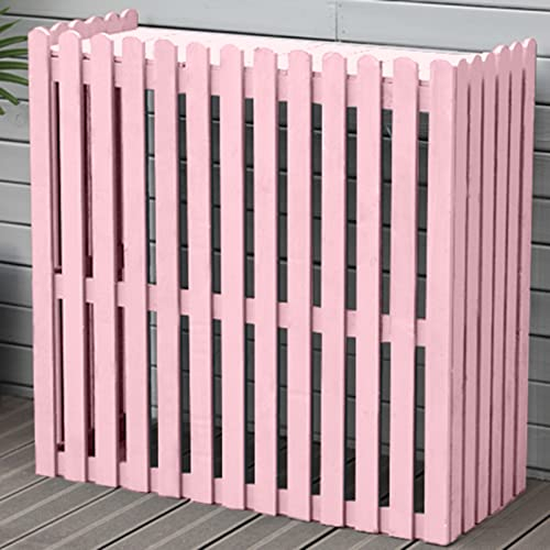 Klimaanlagen-Abdeckung für Außengeräte, Sichtschutz für Klimaanlagen im Freien, Blumenständer (Rosa 120 x 60 x 109 cm)
