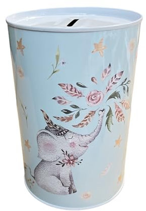 BLUECHOLON Originale Spardose für Kinder, Spardose für Kinder, groß, XXL (15 x 10, Woodland Elefant)