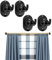 Support Tringle 4 Pièces Rideaux Sans Percage Crochet Noir Sans Percage Crochet pour Fenetre a Clipser Rideau Adhesif Accroche Tringle Percage pour la Salle de Bain,la Maison