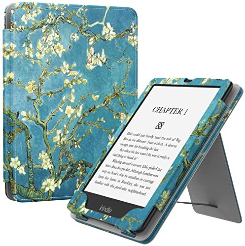 MoKo Étui Compatible avec 6,8 Pouces Kindle Paperwhite 11e Gén Modèle 2021, Coque de Protection avec Dragonne, Auto Réveil/Veille pour Kindle Paperwhite Édition Signature, Abricot Épanoui