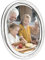 Happy Homewares Contemporary Oval Silver Plated Metal 5 x 7 Picture Frame with Rounded Border | Black Velvet Backing | Free Standing Only