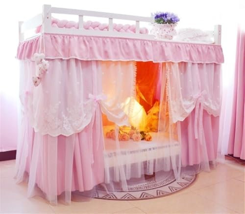 HDSDVNON Set Di Tende For Letto A Castello Inferiore - Tende Oscuranti E Zanzariera For La Privacy Con Guide Scorrevoli Autoadesive, Installazione Senza Attrezzi(H55in/140cm)