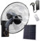 Ventilador solar de pared de 16 pulgadas, silencioso y oscilante con control remoto, 3 velocidades, temporizador, 5 aspas, inclinación ajustable, for el hogar, dormitorio, oficina, sala de estar y gar
