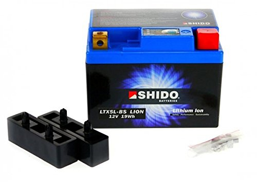 Shido, Shido Moto Batterie lithium-ion de ytx5l de pile BS 12 V | LiFePo4 | Li-BS Convient pour KTM EXC E 300 2T sixdays ytx5l, Bj. 2015 [Prix est avec pile consigne]