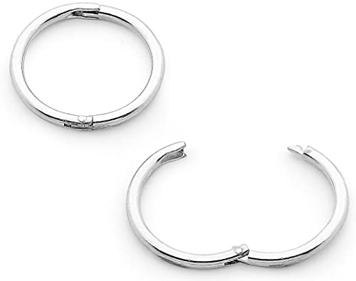 (8mm) 925 Sterling Silber Creolen Ohrringe für Damen Mädchen, Unisex Klein Schlafen Knorpel Knorpel Septum Lippen Nasen Klappbarer Segmentring Conch Daith Helix Rook Tragus Kreolen