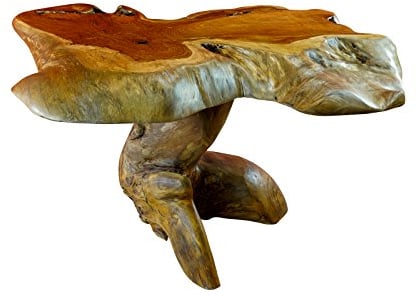 Kinaree Teak Wurzelholz Couchtisch LAT KRABANG - Massivholz Wohnzimmertisch mit einzigartiger Form und Maserung in rustikaler Optik Natur