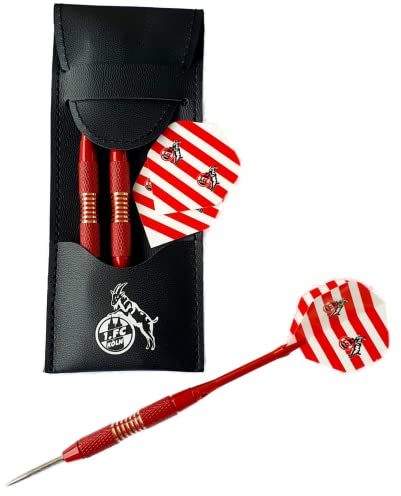 1. FC Köln Dartpfeile mit Etui und Flights Steeldarts Dart Pfeile - Plus Lesezeichen I love Köln