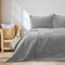 AmeliaHome Tagesdecke 170x210 cm Silber Steppung Velvet Samt Laila