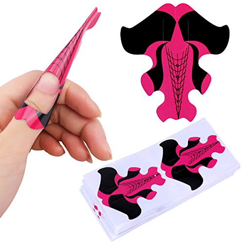 Mwoot 100 pièces chablons extend papier, Auto-Adhésif Ongles Forme Avec numéro Nail Art Extension Stickers pour extension d'ongle acrylique gel UV