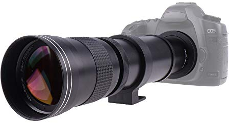 Fotga Lente de zoom súper teleobjetivo de 420-800 mm f/8.3-16 con teleconvertidor 2X + adaptador T-EOS T2 T-mount para Canon EOS 5D Mark IV III II, 1D 1Ds 200D 7D 6D 5D Mark II, 90D 80D 70D 77D 850D