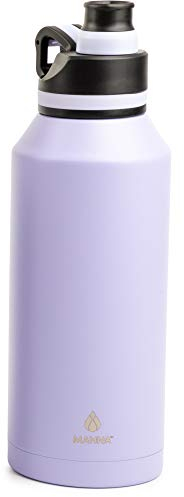 Manna Doppelwandige, vakuumisolierte Edelstahl-Trinkflasche | 1,5 l Jumbo | auslaufsicherer Deckel | Ausgießer Deckel | (Lila)