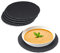 Relaxdays 24 platos de pizarra redondos, 25 cm de diámetro, platos para pizza para servir y escribir, bandeja para servir, pizarra, antracita