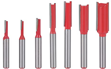 TOWOLYS 1/4 Inch Shank Straight Router Cutter Bit 7Pcs