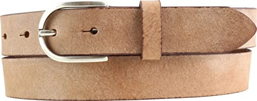 BELTINGER Damen-Gürtel Aus Weichem Vollrindleder Vintage-Look 3 cm | Schmaler Ledergürtel im Used-Look | Cognac 100cm
