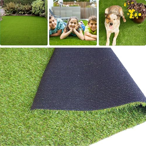 NINXANG Artificial Synthetic Grass Turf 4FTx10FT(40 Square FT) 0.8 Pile Height Indoor Outdoor Pet Dog Fake Grass Turf with Drainage Holes for Garden Backyard Balcony Patio Landscape Lawn