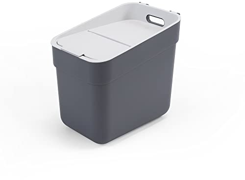 CURVER Listo para coleccionar, 100% reciclado, 20 L, accesorios de cocina, reciclaje, tapa de color gris claro