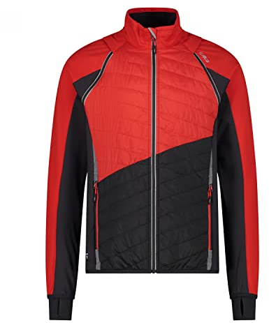 CMP M Jacket Detachable Colorblock - PrimaLoft Warme atmungsaktive Herren Softshell Jacke, Größe 56 - Farbe Ferrari