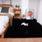 Ghouse Kurzflor Wohnzimmer Teppich Schlafzimmer Matte Moderner Home Flauschig Weich Teppiche für Kinderzimmer Anti-Rutsch Unterseite Waschbarer Teppich 150x240cm Schwarz